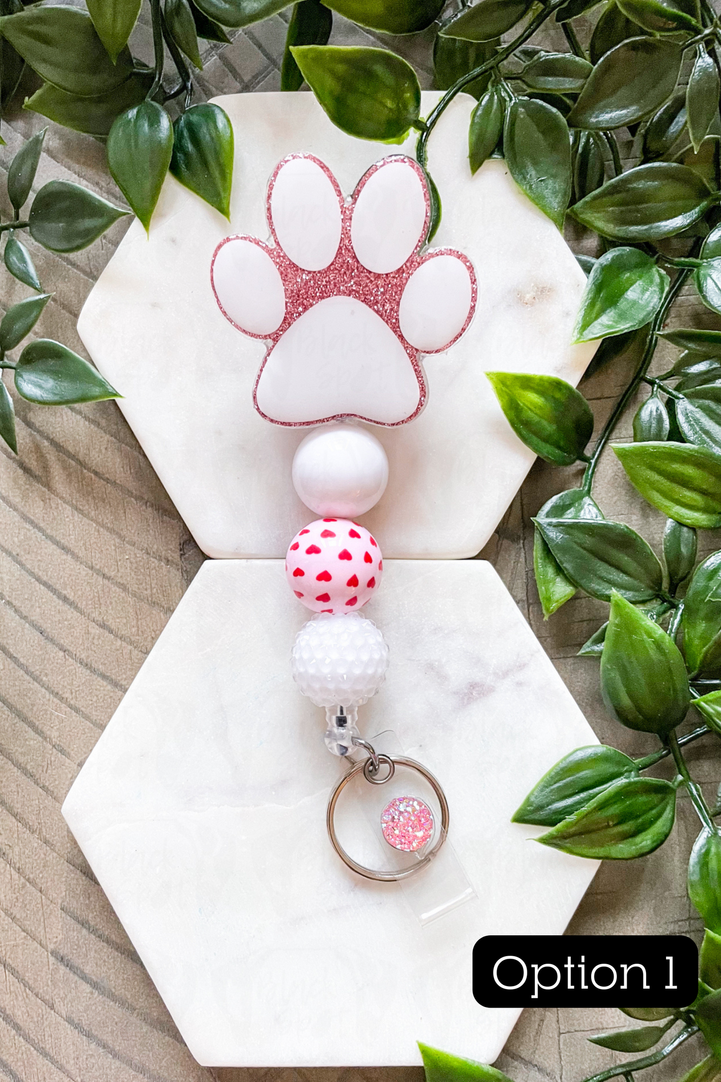 Pink Paw Interchangeable Badge Reel