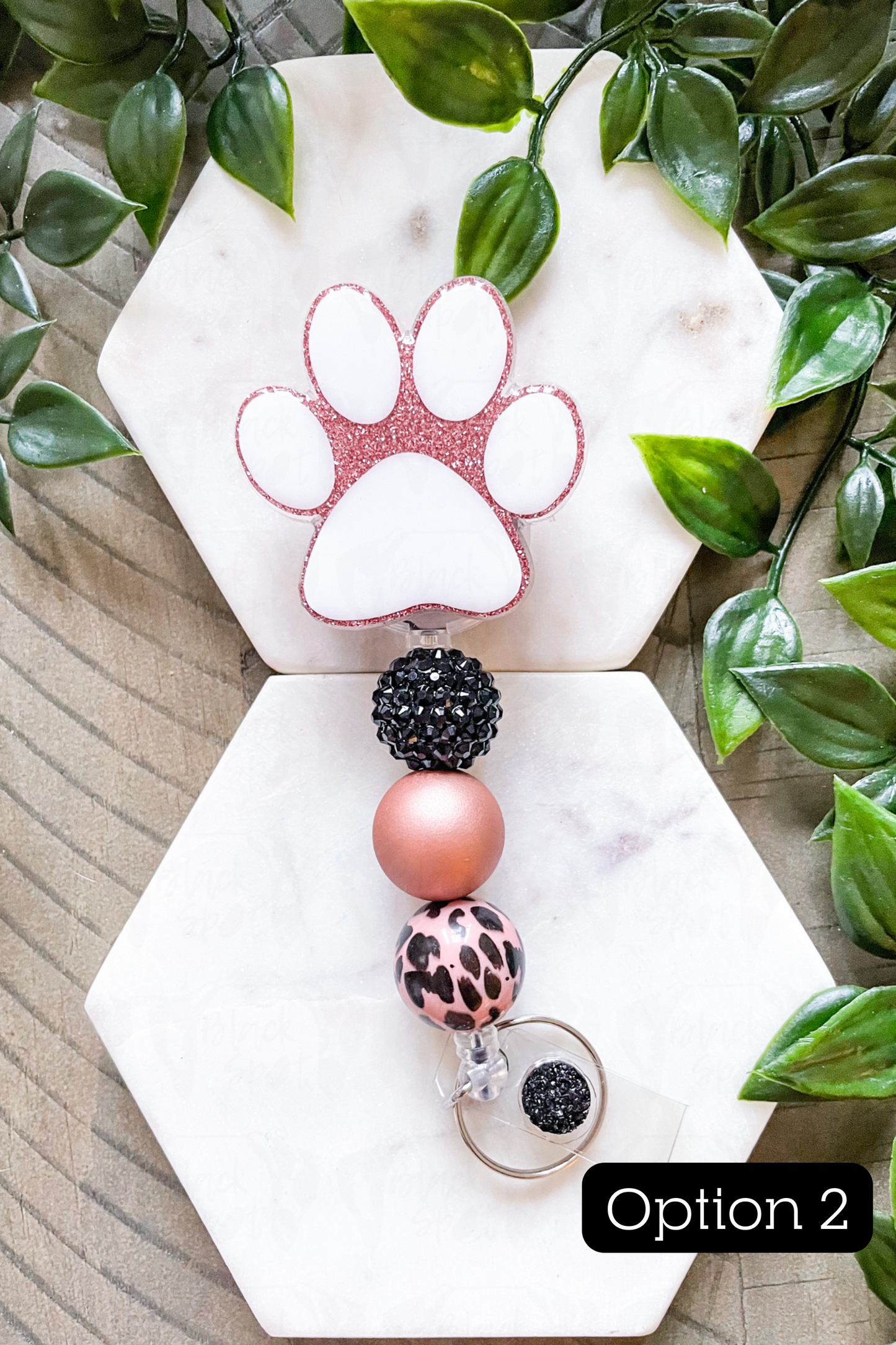 Pink Paw Interchangeable Badge Reel