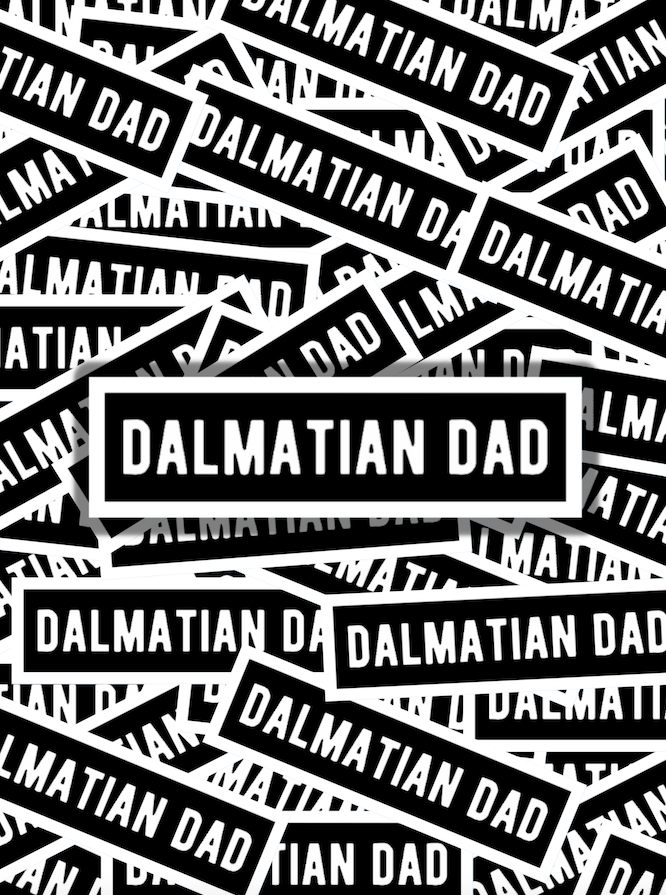 Dalmatian Dad Block Sticker