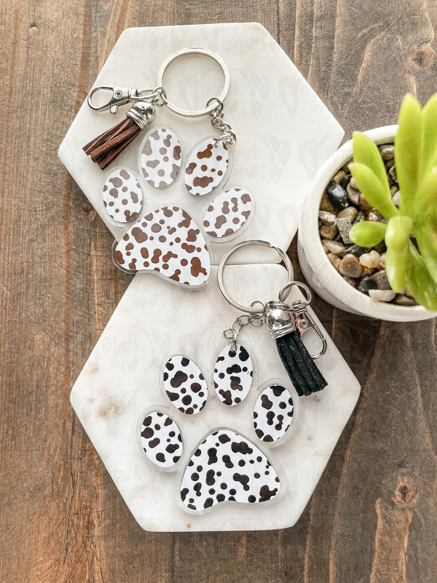 Spotty Paw Print Keychain