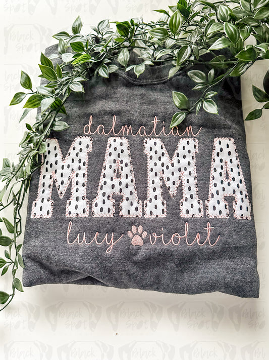 Custom Embroidered Dalmatian Mama Crewneck Sweatshirt