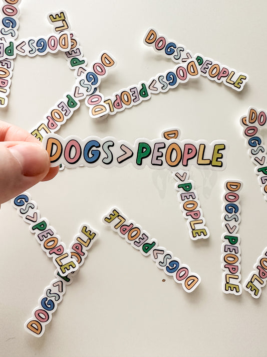 Dogs>People Sticker