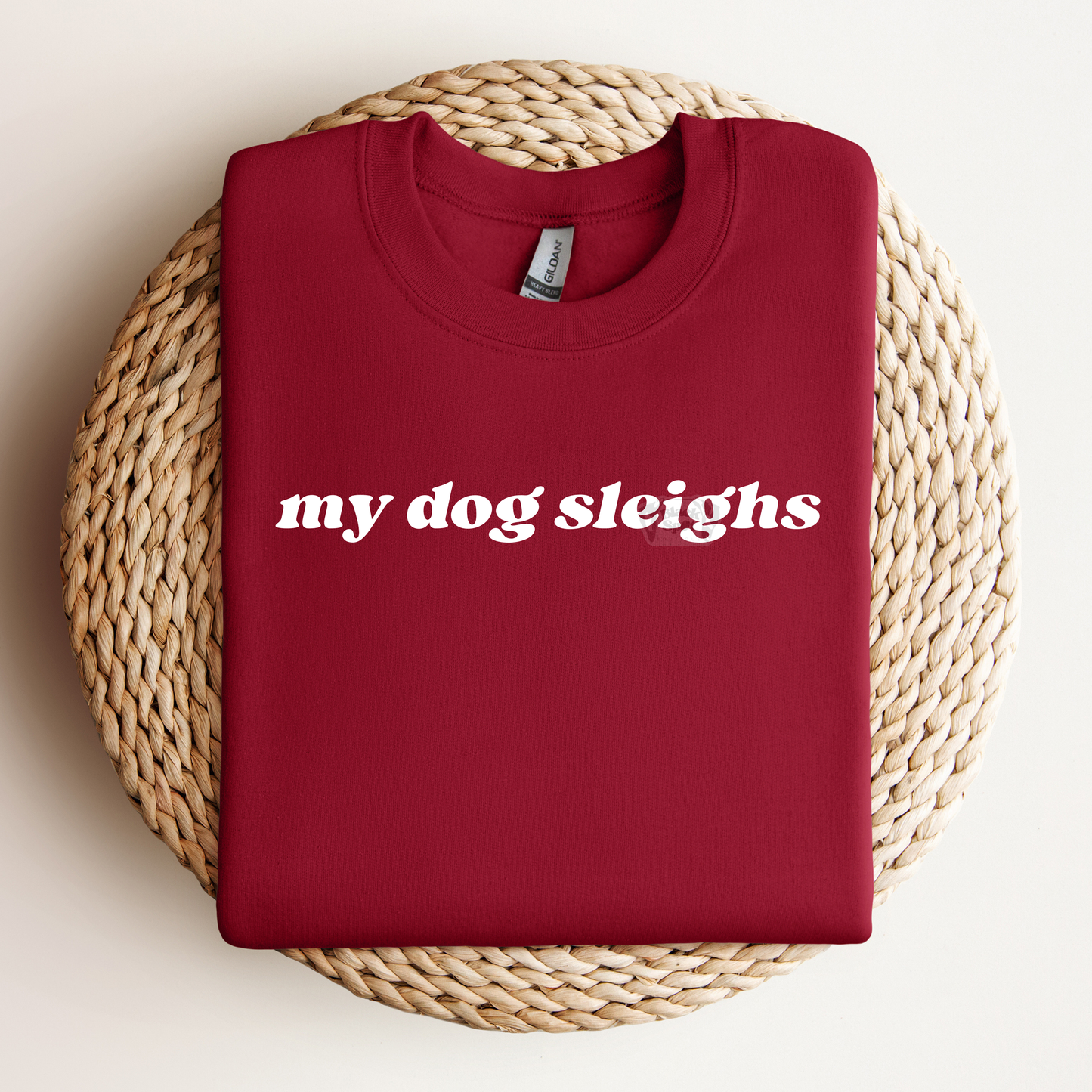 my dog sleighs crewneck sweatshirt