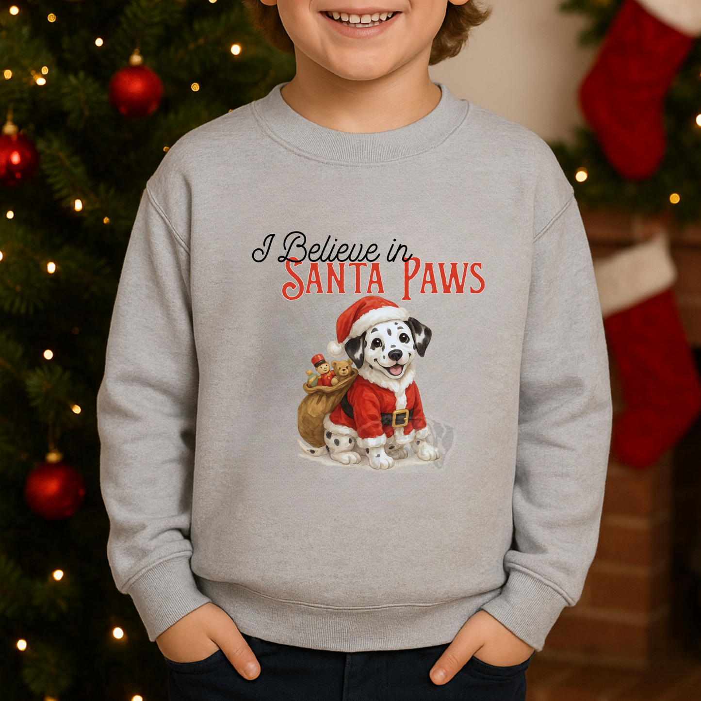Kids' Santa Paws Crewneck Sweatshirt