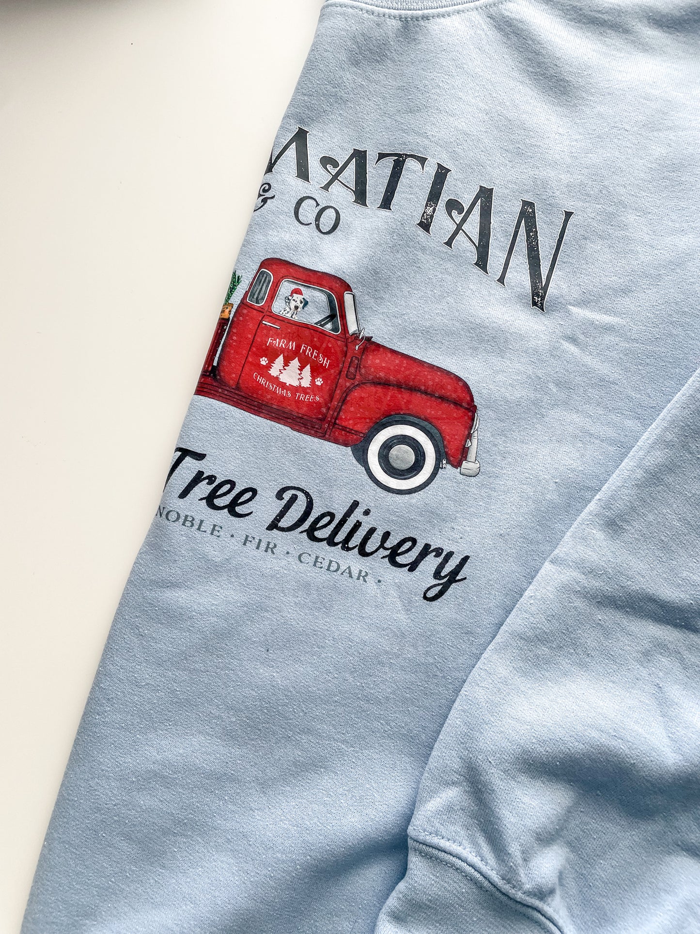 Christmas Tree Delivery - Dalmatian and Co Truck Crewneck Sweatshirt