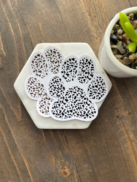 Spotty Paw Print Sticker